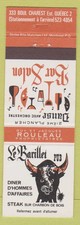 Matchbook Cover - LE Barillet Pub Restaurant QC