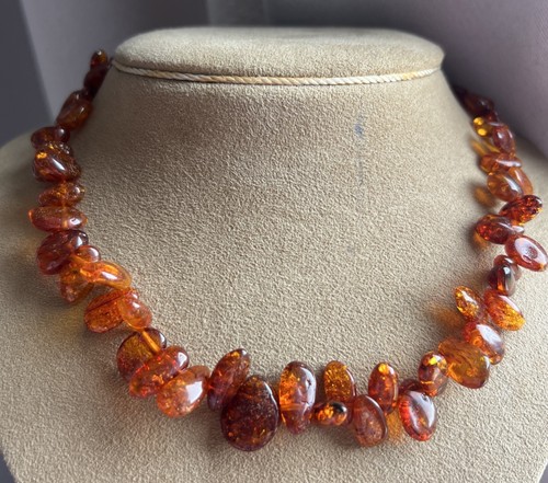 Collier ambre ancien - collier, du