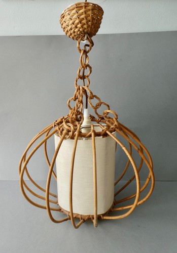 Suspension lustre rotin - lustre, en