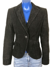 Zara Basic Veste Tailleur Noir Femme Velours Blazer Manche Longue Occasion T M