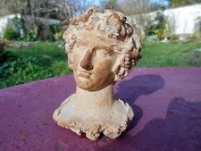 Sculpture tête buste homme à l' Antique terre cuite cachet Michel CAYLA Provence