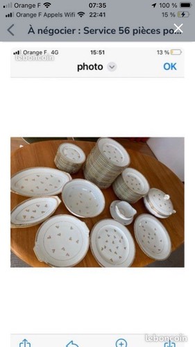 Service table porcelaine - table, en