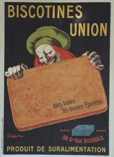 "BISCOTINES UNION" Affiche originale entoilée  Litho 1905 CAPPIELLO   104x144cm