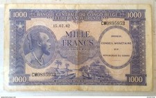 Billet du CONGO BELGE , 1000
