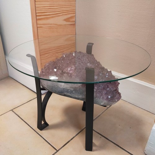 Table géodes améthyste - table, d'améthyste