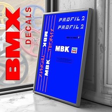 Stickers repro BMX Vintage decals MBK TROPHY cadre bleu Blue frame