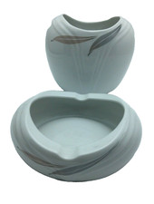 Paire pot et cendrier en porcelaine fine collection artisanale Scherzer...