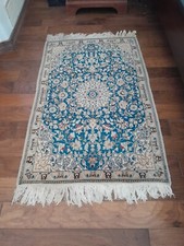 Gorgeous Authentic Antique Persiann Habibyan Nain high lighted Silk Rug ful pile