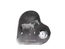 Selle Francais heart-shaped clock with a horse Art-Dog