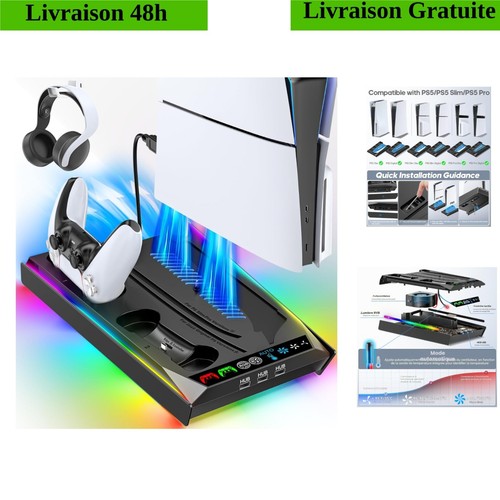 Support ps5 avec ventilateur - ps5,