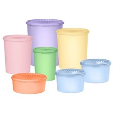 Tupperware 14-Piece Heritage Sheer Canister Collection- Multicolor