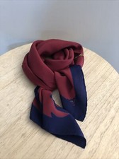 Foulard Carré De Soie? Bordeaux bleu marine et Doré Must De Cartier Paris