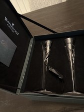 Waterford Crystal Wishes Collection Romance Champagne Flutes In Box #139903