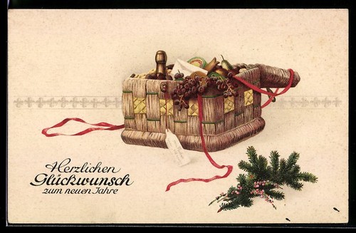 Panier avec branche sapin - branche,