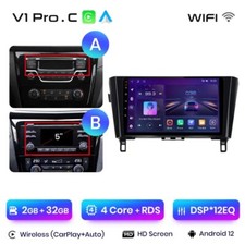 Autoradio Pour Nissan Qashqai J11 2013-2017 2G+32GB CarPlay-ANDROIDAUTO Sans Fil