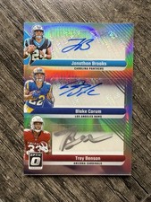 2024 Donruss Optic #RTA-RBS Brooks Corum Benson Silver Prizm Triple Auto /25