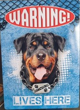 Plaque métal vintage "Warning