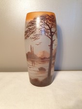 Vase signé Joma. Art déco (1925-1940). Décor lacustre