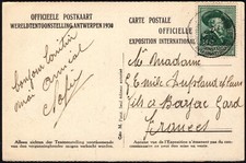carte postale officielle de L'Exposition Internationale d'Anvers en 1930
