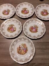 PORCELAINE BAVARIA WINTERLING. DECOR FRAGONARD.SERVICE 6 Assiettes 23.5 Cm