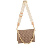 Louis Vuitton Coussin Shoulder Bag PM Taupe Leather