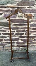 Wooden valet with castors, antique clothes rack