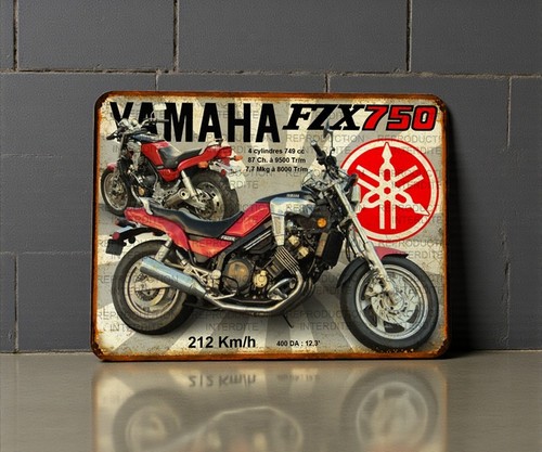 Plaque métal vintage yamaha - métal,