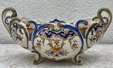 Jardinière / Centre de Table en Faïence de Chinon – Style XVIIIe Décor Blason