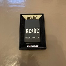 RARE Briquet ZIPPO noir mate ACDC, Back In Black made in USA, 2019 - comme neuf