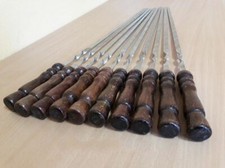 Top Set of 6 Stainless Steel Skewers Shashlik Barbecue Grill Kebab BBQ Tools