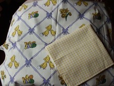  coupons  tissu   " PAQUES  "    +  petit vichy jaune 