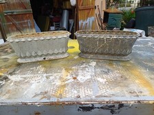 Pair of Charleville 1900 enamelled cast iron planters - Mézières