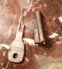 -3.5 cm - Old small lock for glass showcase, glass door, brass