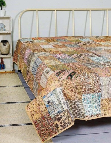 Couvre lit indien patchwork - couvre-lit,