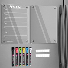 Planning Frigo Magnetique 2 Set Acrylique Tableau Magnetique Frigo Calendrier...