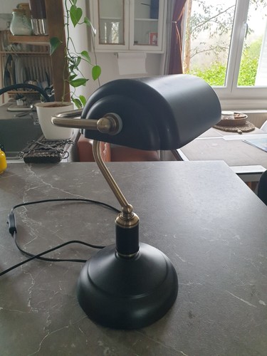 Lampe bureau style banquier - lampe, de