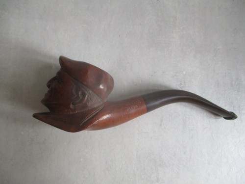 Pipe tabac tete homme - tete, sculpte