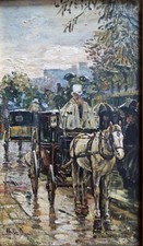 Painting painting Paris horse car