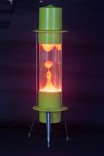 Large 19″ Soviet Lava Lamp Rainbow USSR Vintage painting Yellow Blue Raduga