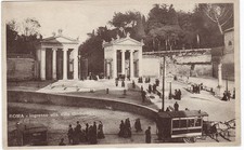 Old postcard - ITALY - ROME - Entrance to Villa Umberto I. Nice horse hitch.