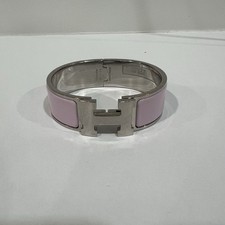 HERMES  Enamel Wide Clic Clac H Bracelet GM Rose Dragee