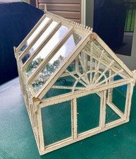 Wood & Plexiglass Greenhouse House Shaped Terrarium Plant Succulent 
