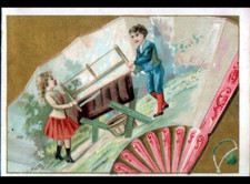 PARIS IX° BAUNY Chromo TOBACCO DESK IMAGING / CHILD BUCKERON FAN Decor