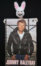 JOHNNY HALLYDAY - Rare affiche promotionnelle disque 45T 1975 - Poster 118x78cm