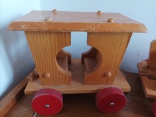 Train en bois vintage fait