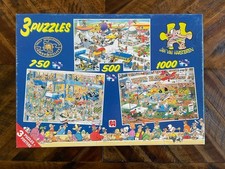 Jumbo Jan Van Haasteren 500 750 1000 Piece Comic Jigsaw Puzzles + Posters 3 Pack