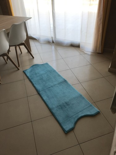 Tapis prière uni bleu - de,