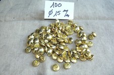  100 BOUTONS MILITAIRES METALLIQUES DORES Diamètre 15 mm FRENCH MILITARY BUTTONS