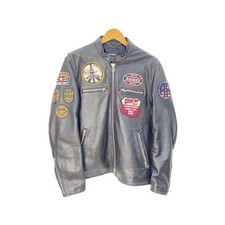 AVIREX Leather Blouson Jacket Zip-Up Size XL Black From Japan 0104282K Authentic