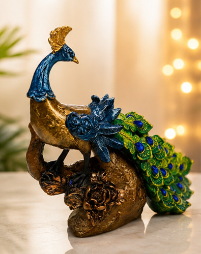 Statue figurine paon